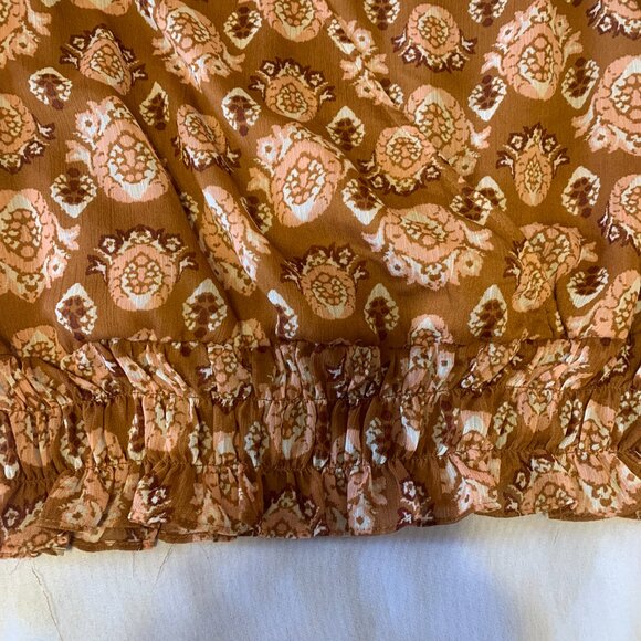 Eclair Sleevless Ruffle Sleeve Elastic Waist Top Small - Picture 9 of 11